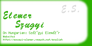 elemer szugyi business card